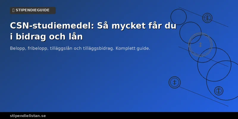 CSN-studiemedel guide med belopp för bidrag och lån