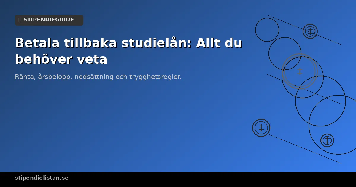 Guide för att betala tillbaka studielån hos CSN
