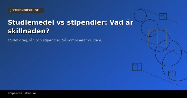 Skillnaden mellan CSN-studiemedel och stipendier