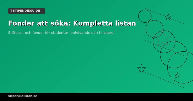 Fonder och stiftelser att söka pengar ur i Sverige