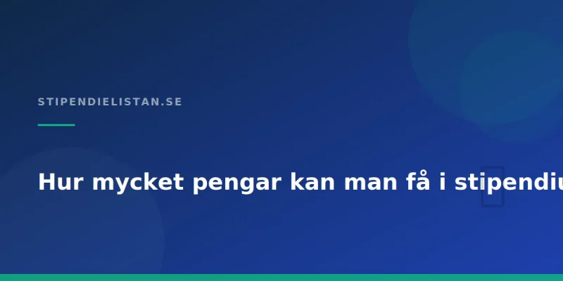 Hur mycket pengar kan man få i stipendium?
