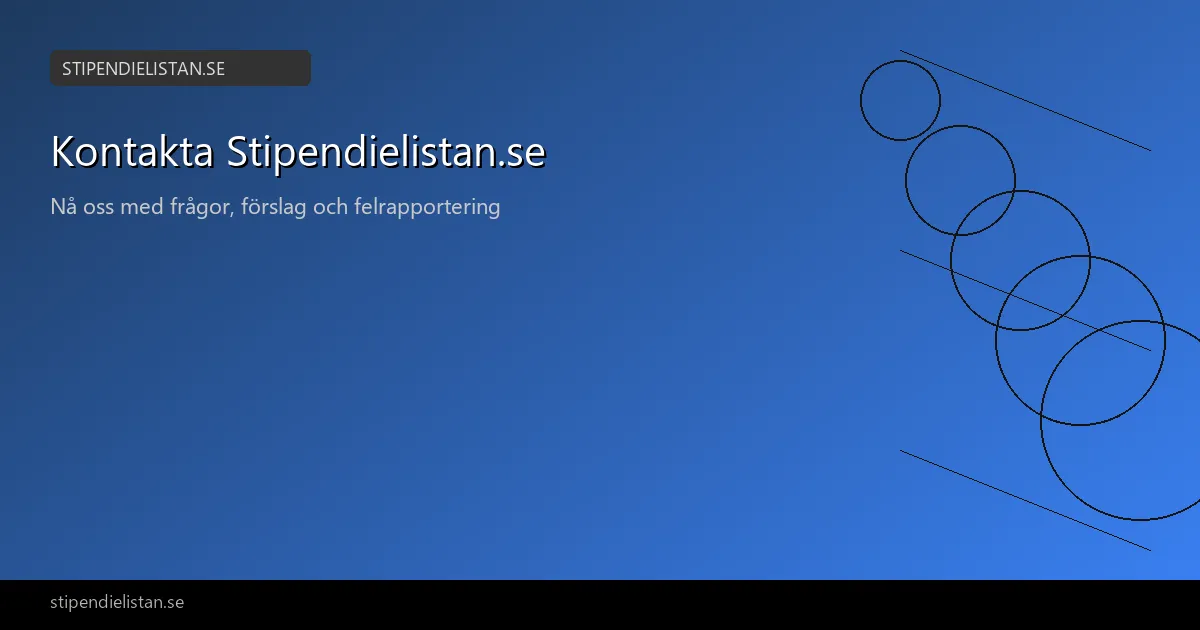 Kontakta Stipendielistan.se med frågor om stipendier
