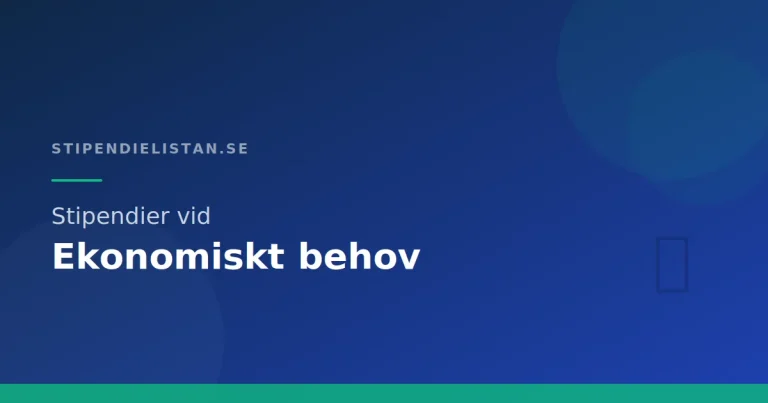 Stipendier med ekonomiskt behov: Bidrag för behövande studenter