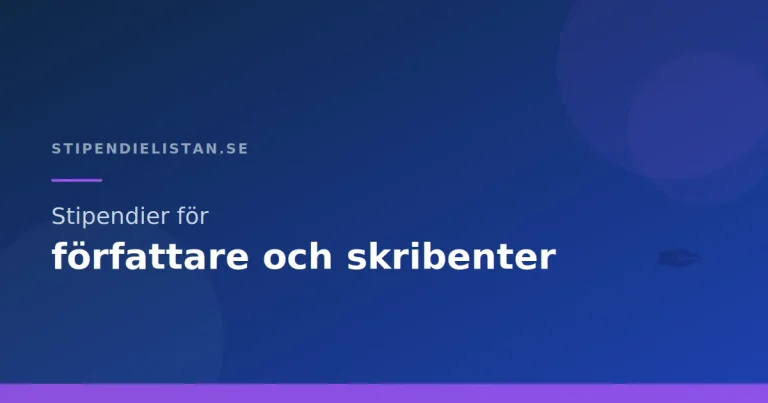 Stipendier för författare och skribenter