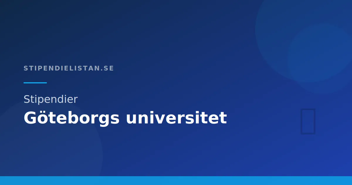 Stipendier Göteborgs universitet
