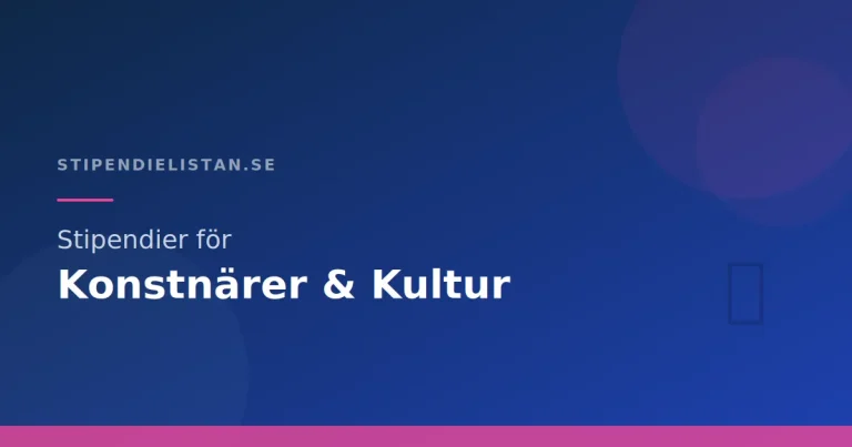 Stipendier för konstnärer och kulturarbetare
